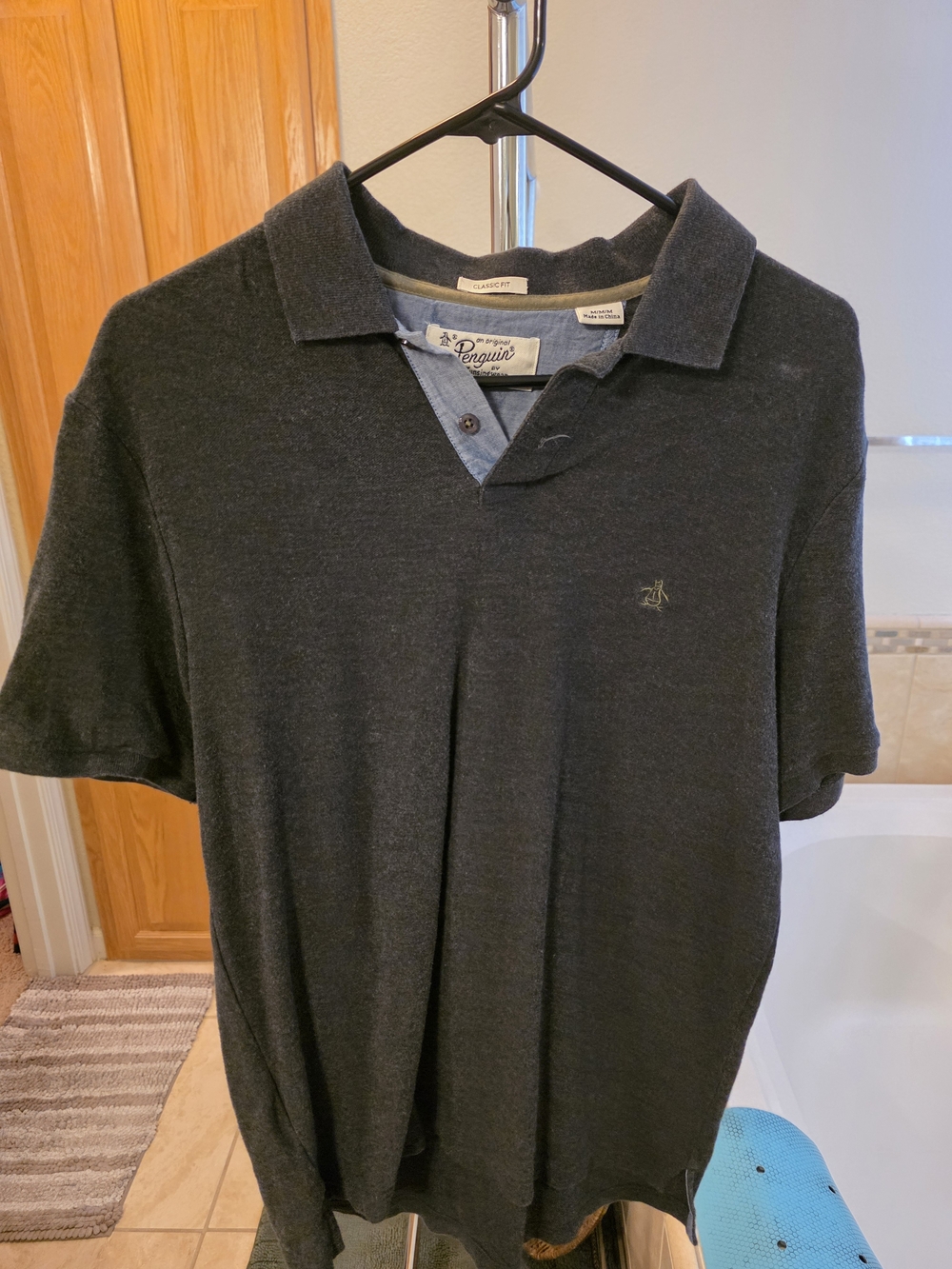 Original Penguin Men's Dark Charcoal Polo